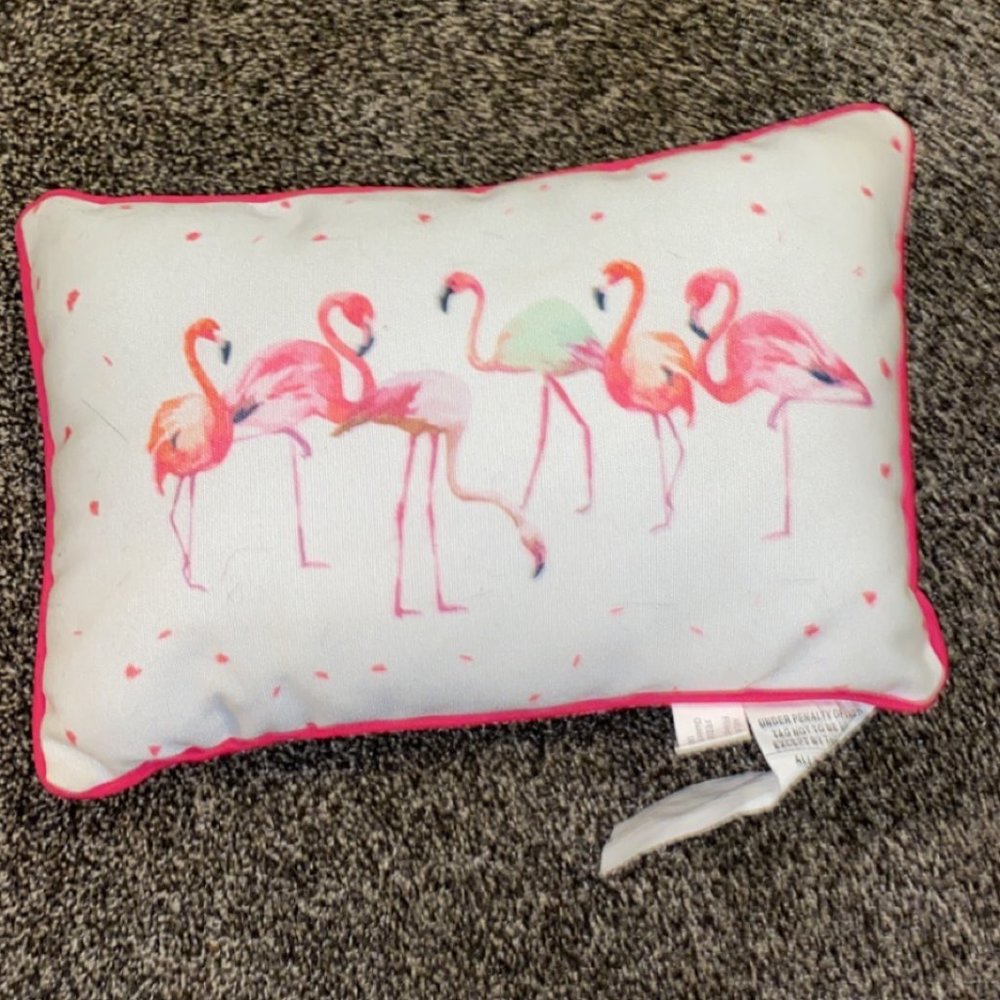 Pink & White Flamingo Pillow